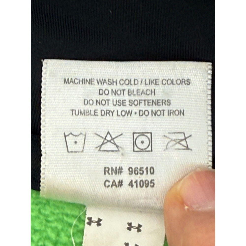 Vintage Under Armour Mens Fleece Full Zip Jacket Green Black Mock Neck Sz L - Picture 9 of 9